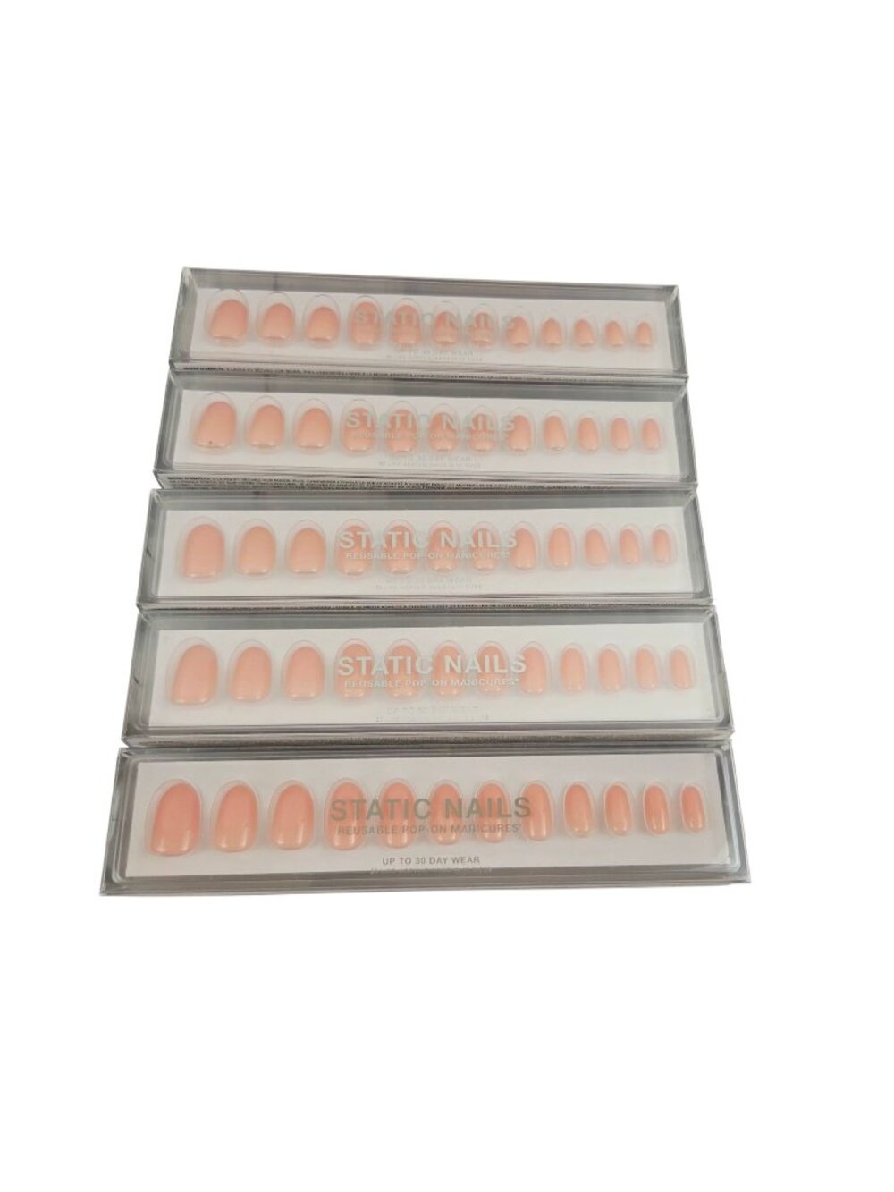 Static Nails Reusable Pop On Manicures Set of 5  Jet Setter Round NIP Pink